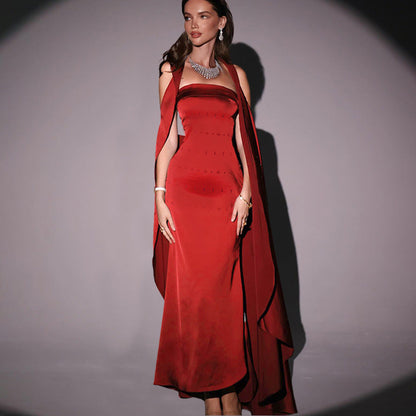 Kvinnors Aftonklänning Bustier Satin Elegant Figur-Hugging Design 5