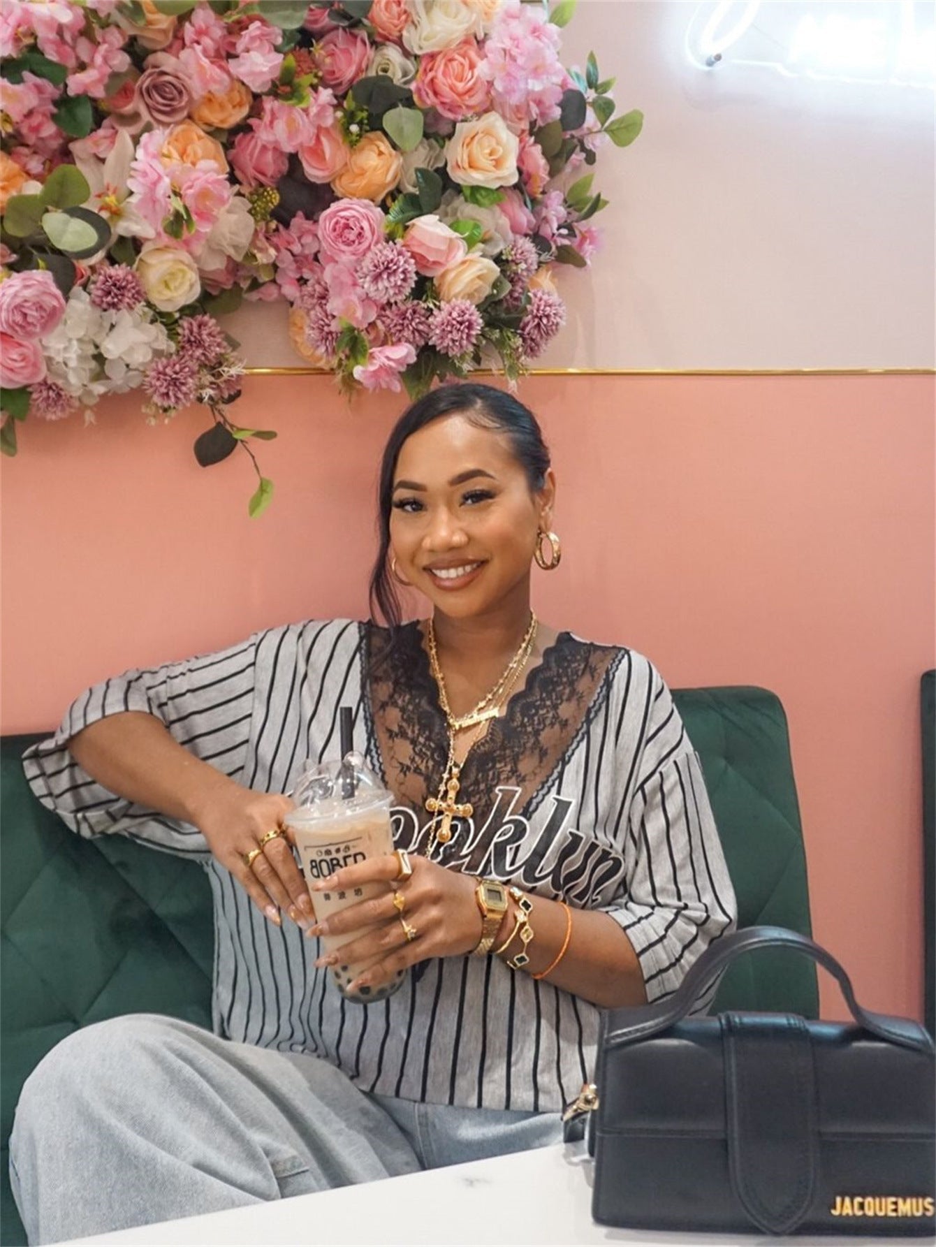 Dam T-shirt V-ringad Polyester Trendig Stil Komfortabel Passform-5