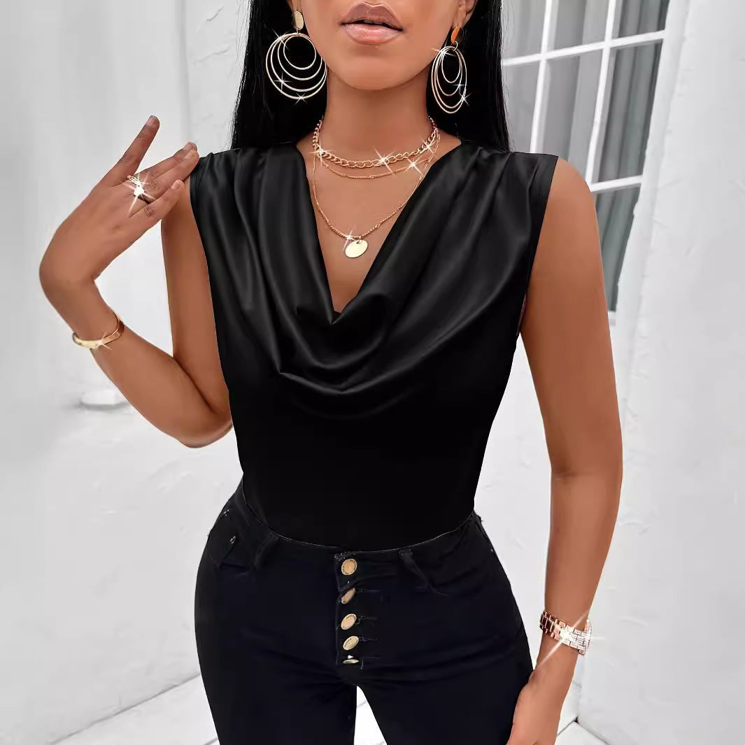 Elegant Festtopp med Samlad Hals i Mjukt Tyg – Perfekt för Vardag och Fest, Finns i S-XL 3