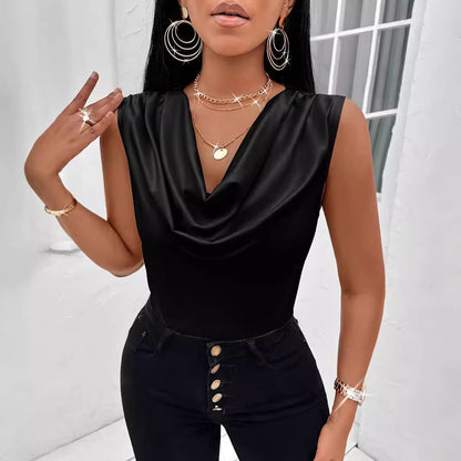 Elegant Festtopp med Samlad Hals i Mjukt Tyg – Perfekt för Vardag och Fest, Finns i S-XL 3