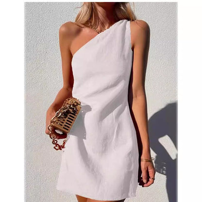 Kvinnors Enaxlad Klänning Prinsesskjol Bomullsblandning-4