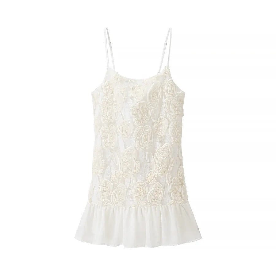 Kvinnors A-linjeformad Klänning med Blommiga Applikationer Polyester Spets 2