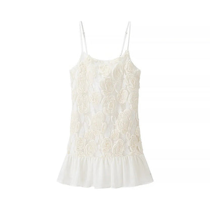 Kvinnors A-linjeformad Klänning med Blommiga Applikationer Polyester Spets 2