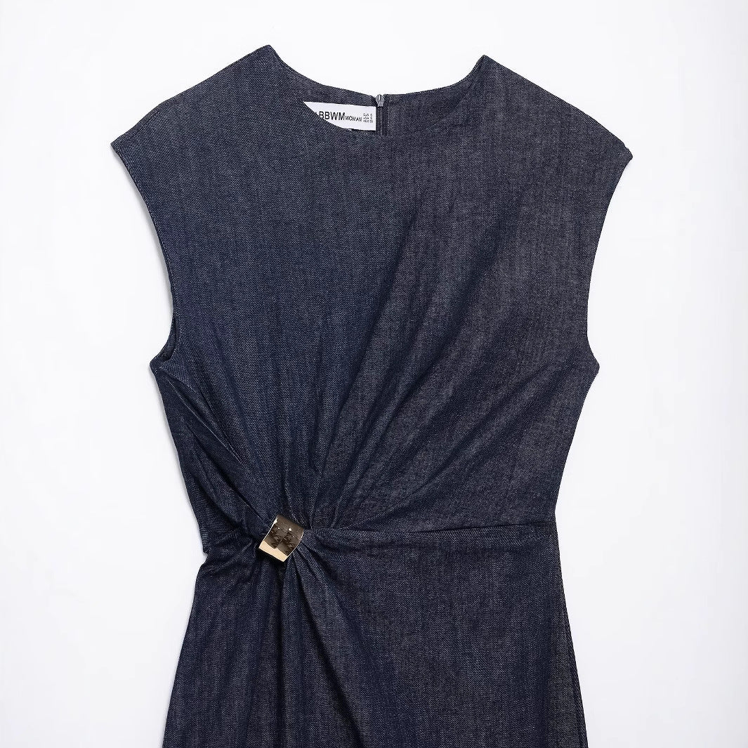 Dam Klänning Veckad Lång Polyester Elegant Sommar-3