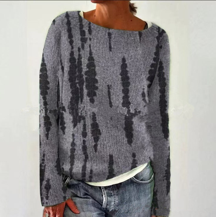 Variant image for Dam Stickad Tröja Rundhalsad Polyester för Vardagsbruk-6