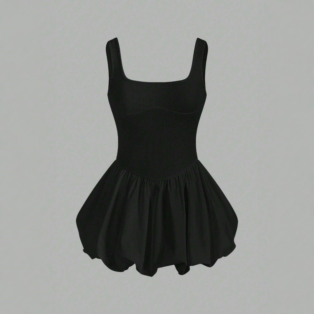 A-linje Dam Klänning med Fyrkantig Halsringning och Blommönster – Eleganta Klänningar för Vardags och Fest 5