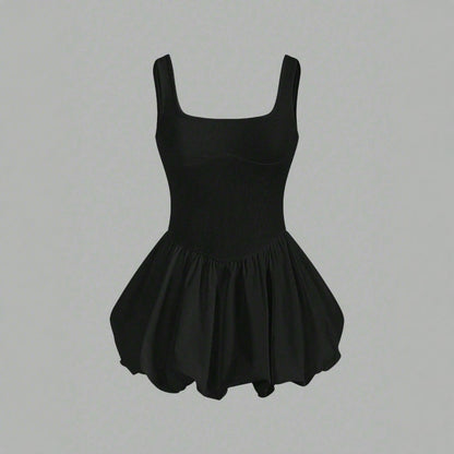 A-linje Dam Klänning med Fyrkantig Halsringning och Blommönster – Eleganta Klänningar för Vardags och Fest 5