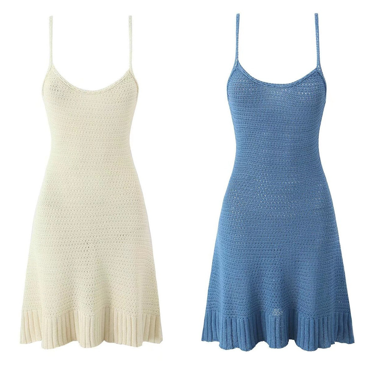 Dam Mini Klänning Spaghetti Band Polyester för Sommarfest-2