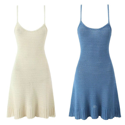 Dam Mini Klänning Spaghetti Band Polyester för Sommarfest-2