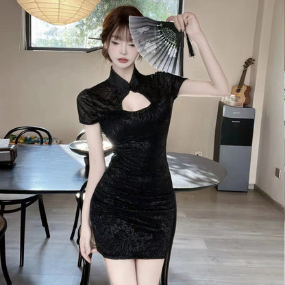 Variant image for Dam Kort Klänning med Cut Out Detaljer för Fest och Sommar-1