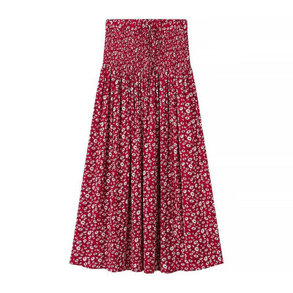 Blommig Damuppsättning med Crop Top och Midi Kjol – Andningsbart Tyg, Elastiskt Midjeband, Perfekt för Sommarutflykter 4