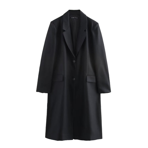 Damklänning Långärmad Randig med Fickor Hartsfärgad Tygblandning-1