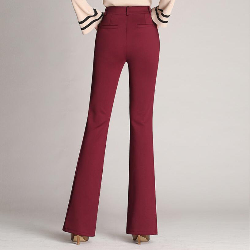 Dam Fritidsbyxor Högmidjade Polyester Långt-3