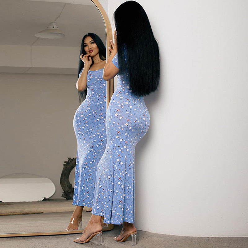 Dam Klänning Bodycon Midi Kortärmad Polyester-4