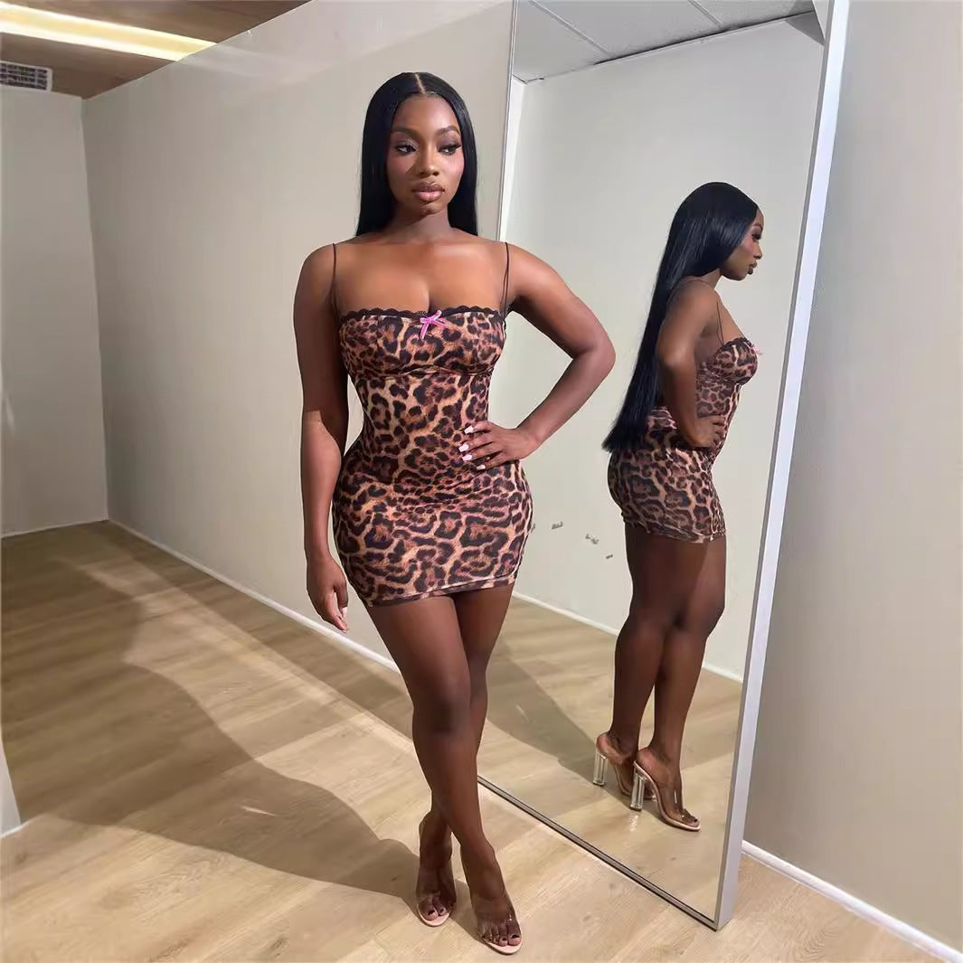 Kvinnors Mini Klänning Spaghetti Band Polyester-2