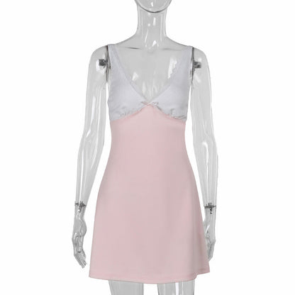 Kvinnlig Miniklänning Halterneck Elegant Högkvalitativt Tyg 7