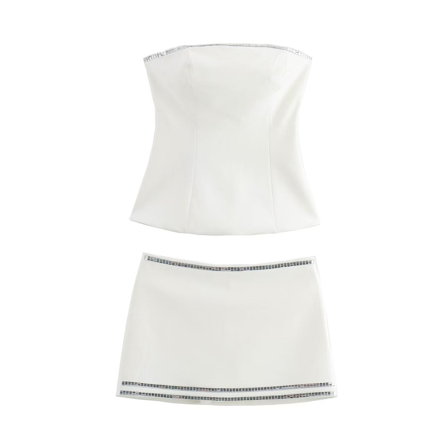 Variant image for Dam Set Strapless Top Trekvartsbyxor Polyester Street Fashion-9