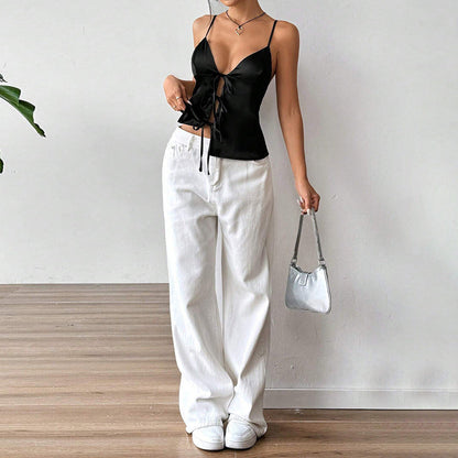 Dam Tank Top Monokrom Polyester Stilren Design-4