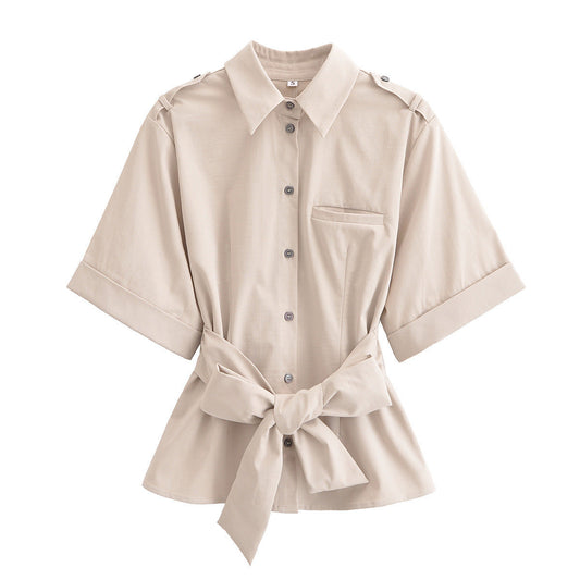 Dam Rock Set Urban Stil Polyester Midilång Kjol Långärmad Skjorta-1