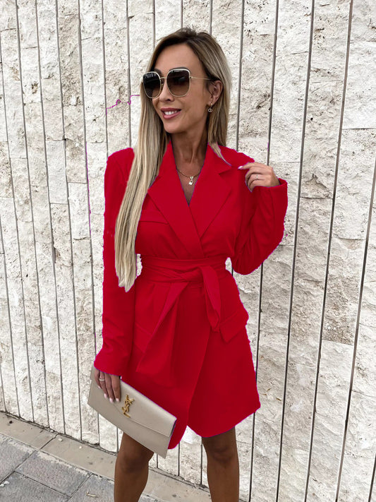 Kvinnors A-Line Klänning Bred Krage Polyester Midi 1