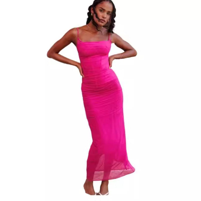 Dam Maxikjol Fiskbensmönster Spandex Lång-6