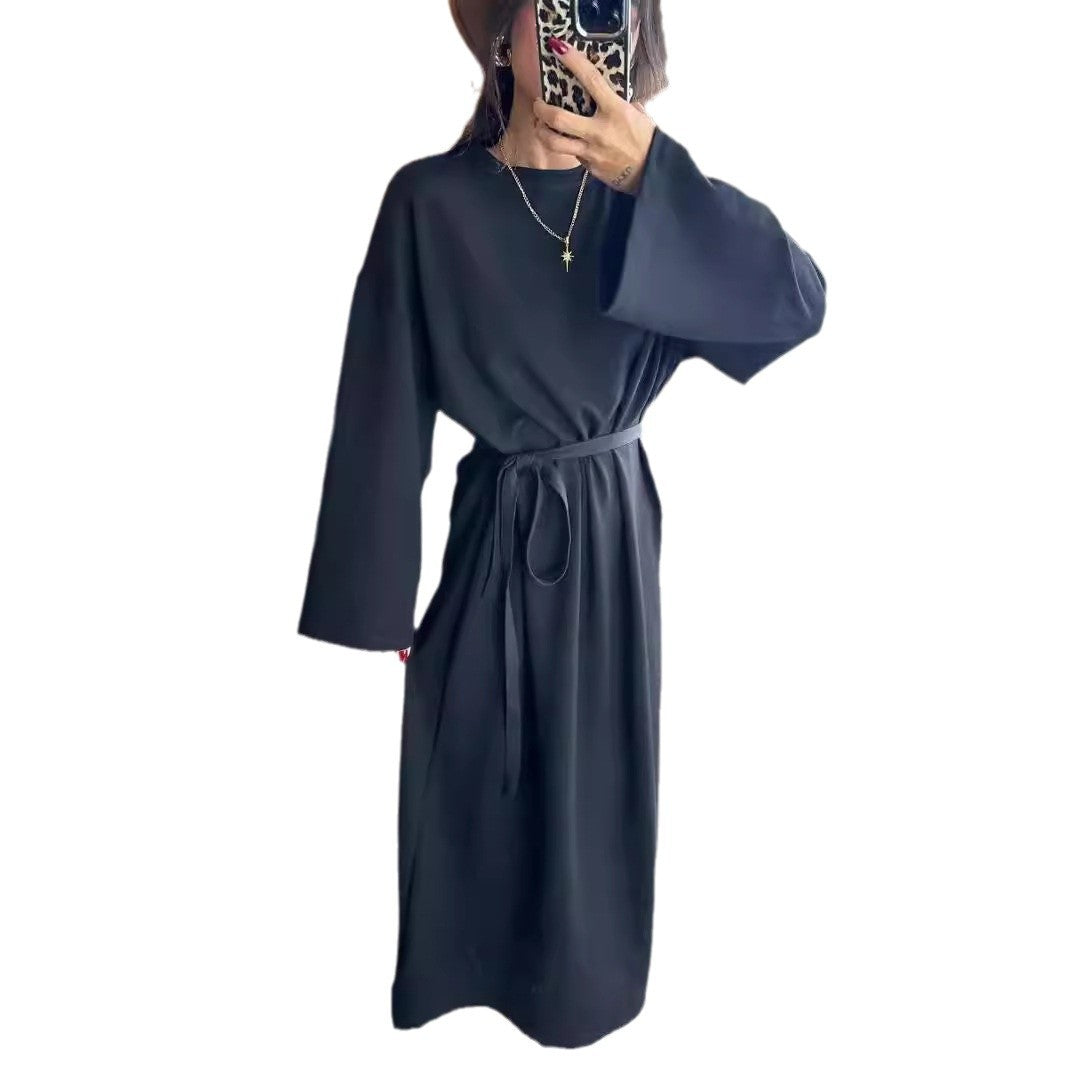 Dam Långklänning Löst Draperad Polyester för Fest-6