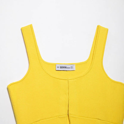 Dam Ärmlös Top med Beskuren Design Mjukt Stretchigt Material 3