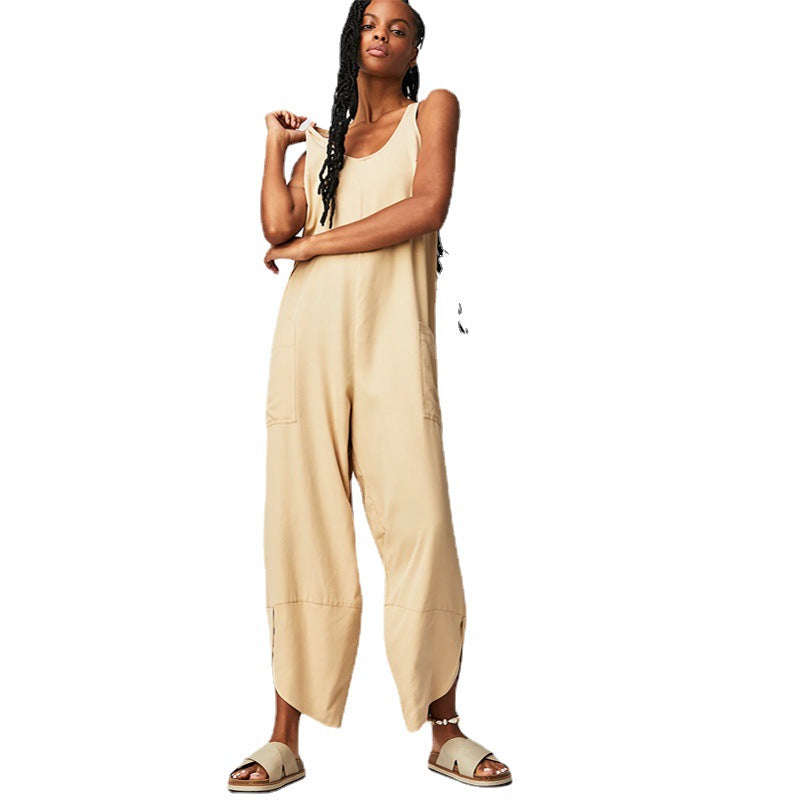 Dam Byxor Retro Stil Högkvalitativt Tyg Lös Midja-2