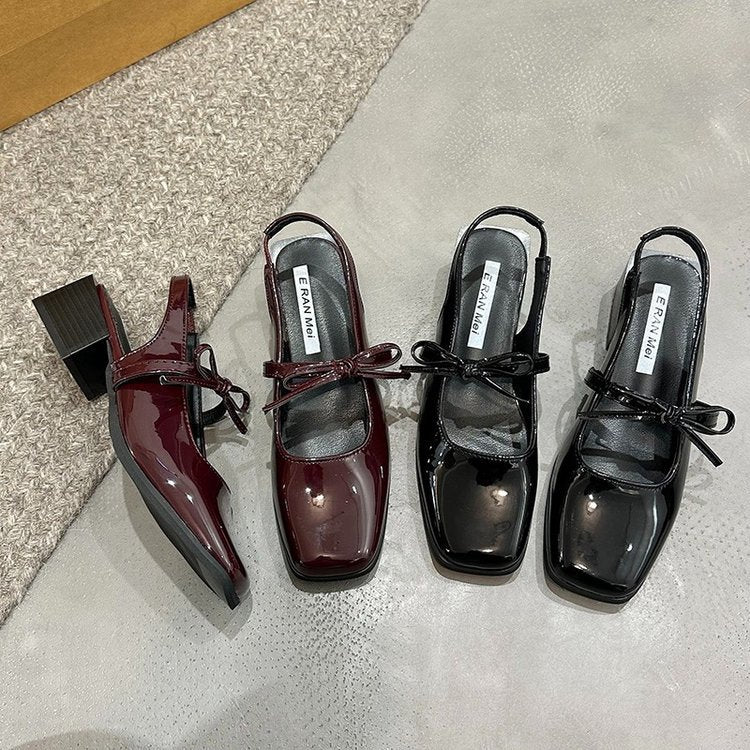 Kvinnor Slingback Pumps Blockhäl Syntetiskt Material med Loopdetalj 5