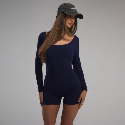 Högmidjade Byxor Dam med Öppen Rygg och Trepunktsdesign i Polyester-2