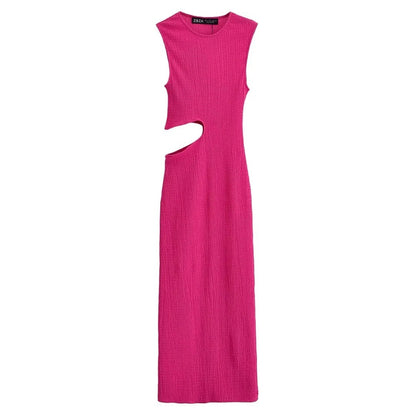 Svart Maxiklänning Dam med Asymmetrisk Design i Mjuk Polyester för Sommarfest 6