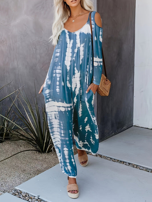 Dam Jumpsuit Långärmad Löst Snitt Polyester Hög Midja Casual-1