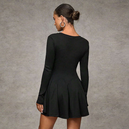 Dam A-Line Kjol Minimalistisk Polyester-3