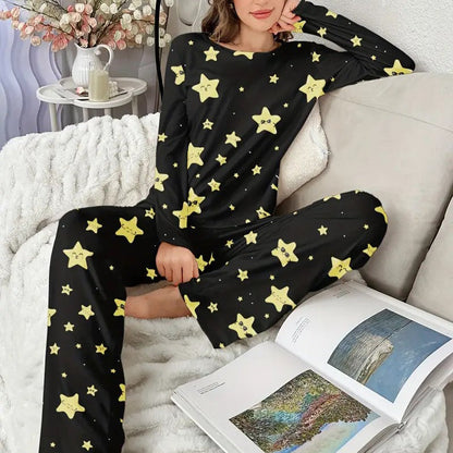 Dam Tvådelad Uppsättning Långärmad Casual Polyester 3