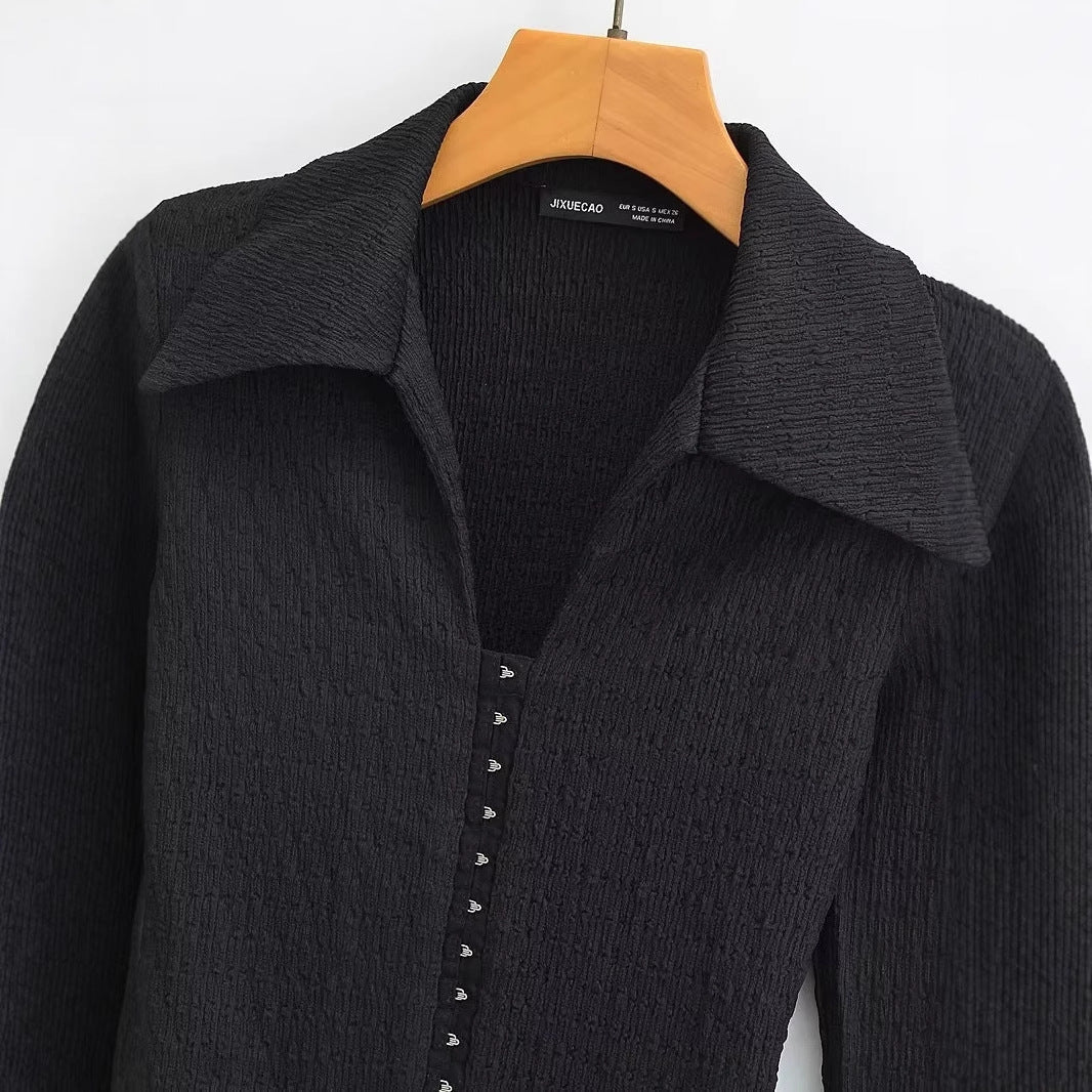 Modern Cardigan för Kvinnor i Elastiskt Material med Elegant Knappspänning – Mångsidig Design i Flera Storlekar och Färger 3