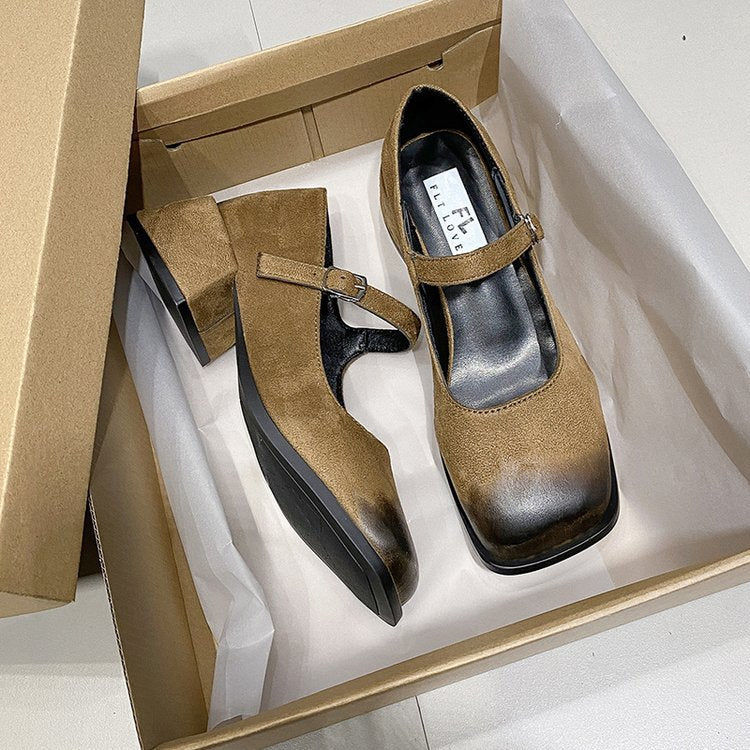 Mary Jane Dam Skor med Justerbara Remmar i Syntetiskt Läder och Blockklackar – Komfort och Stil för Varje Tillfälle 2