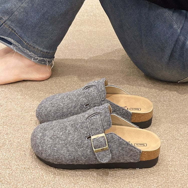 Dam Träskor Med Bekväm Fotbädd Och Elegant Remdesign Syntetiska Trätofflor 4