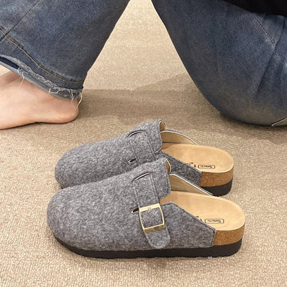 Dam Träskor Med Bekväm Fotbädd Och Elegant Remdesign Syntetiska Trätofflor 4