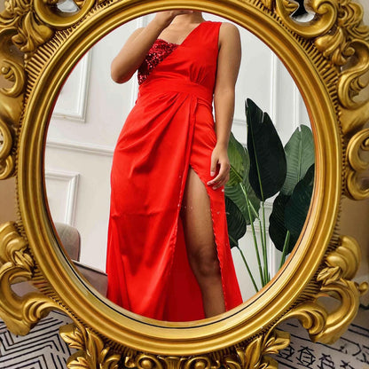 Dam Aftonklänning Lång Stropplös A-Linje Polyester-4