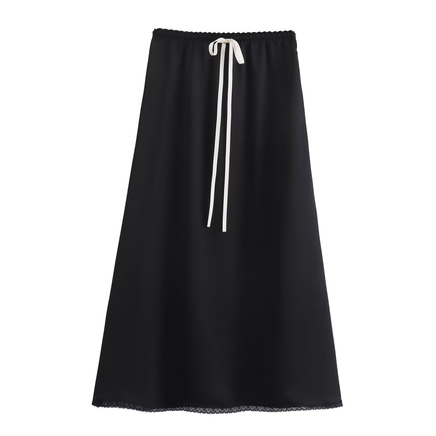 Variant image for Dam Midikjol A-Line Satin Elastisk Street Fashion-7
