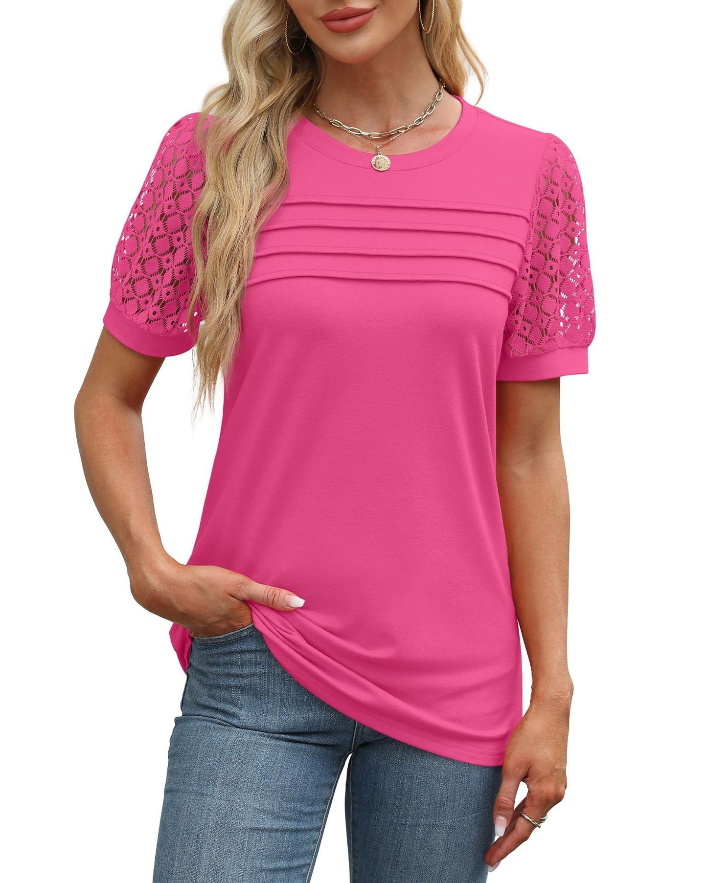 Dam T-shirt Löst Sittande Kortärmad 100% Bomull-6