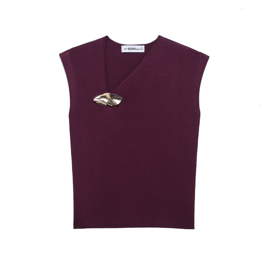 Dam Topp Draperad Andningsbart Material Elegant Silhuett-1