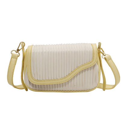 Minimalistisk Axelväska Dam i Tvåfärgad PU-Läder – Fyrkantig Design med Praktisk Sidficka 6