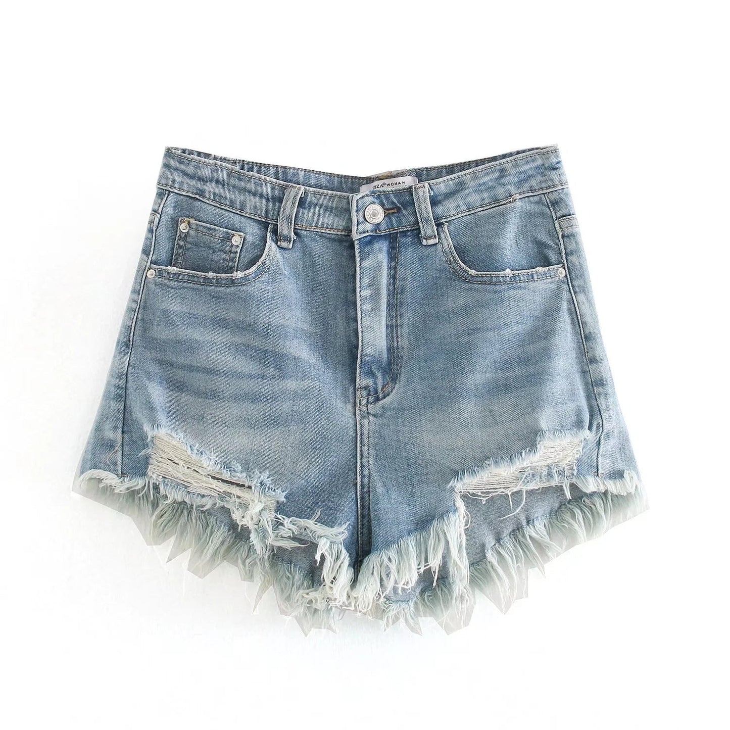 Kvinnors Denimshorts Avslappnad Design Högkvalitativ Denim 6