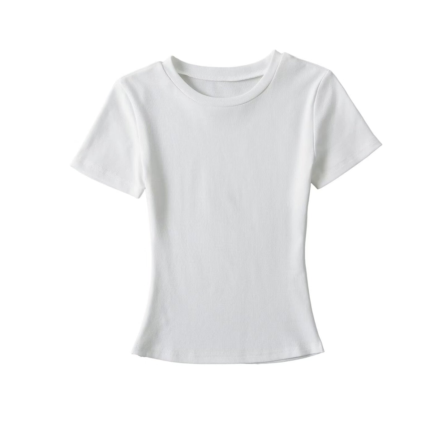 Dam T-Shirt Avslappnad Snitt Andningsbar Bomull-5