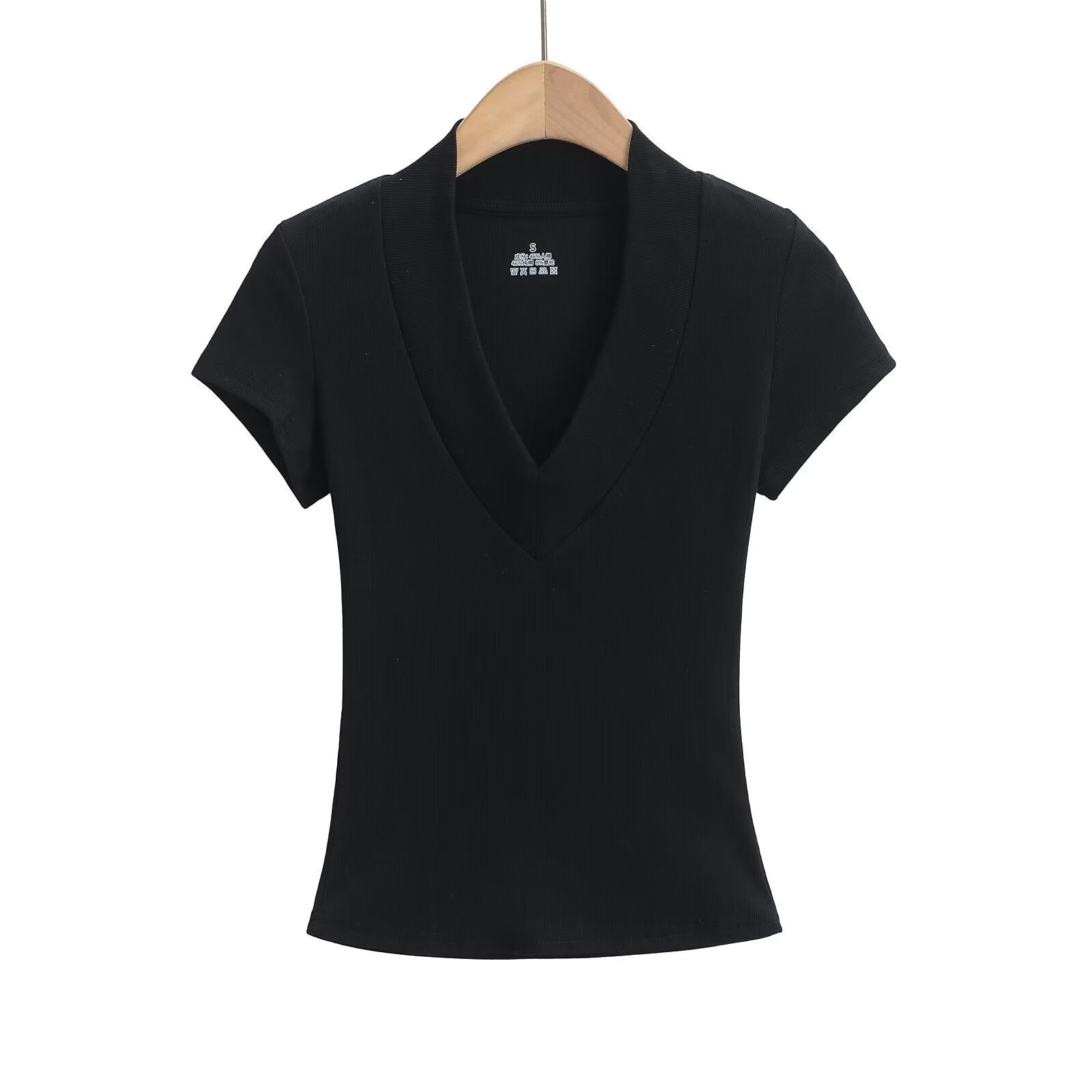 V-ringad Ribbad Topp för Dam i Bomullsmix – Perfekt Festtoppar och Vardagstopp 10