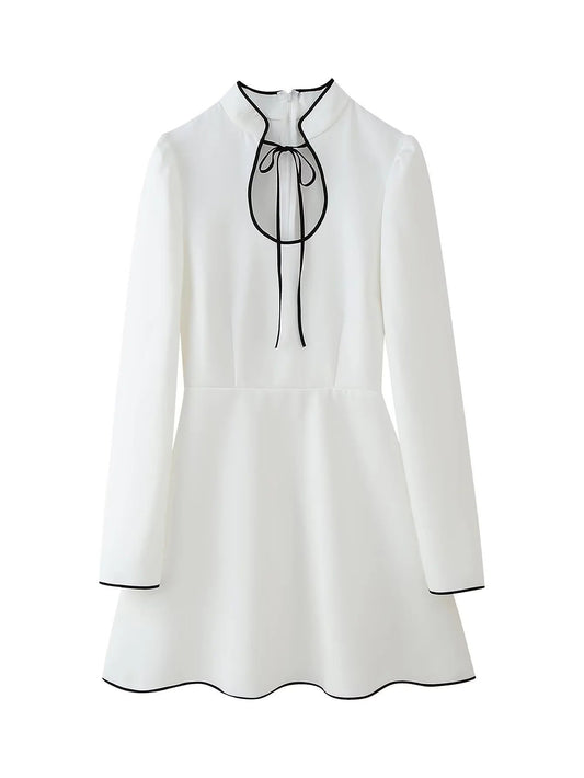 Kvinnoklänning Snörning Tygblandning Elegant 1