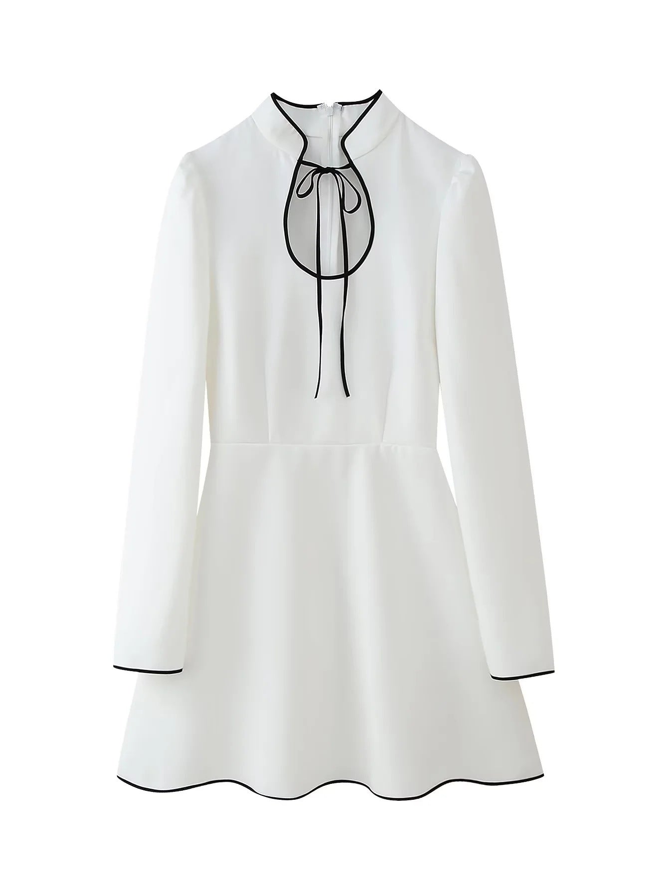 Kvinnoklänning Snörning Tygblandning Elegant 7