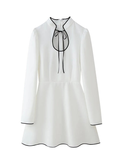 Kvinnoklänning Snörning Tygblandning Elegant 7