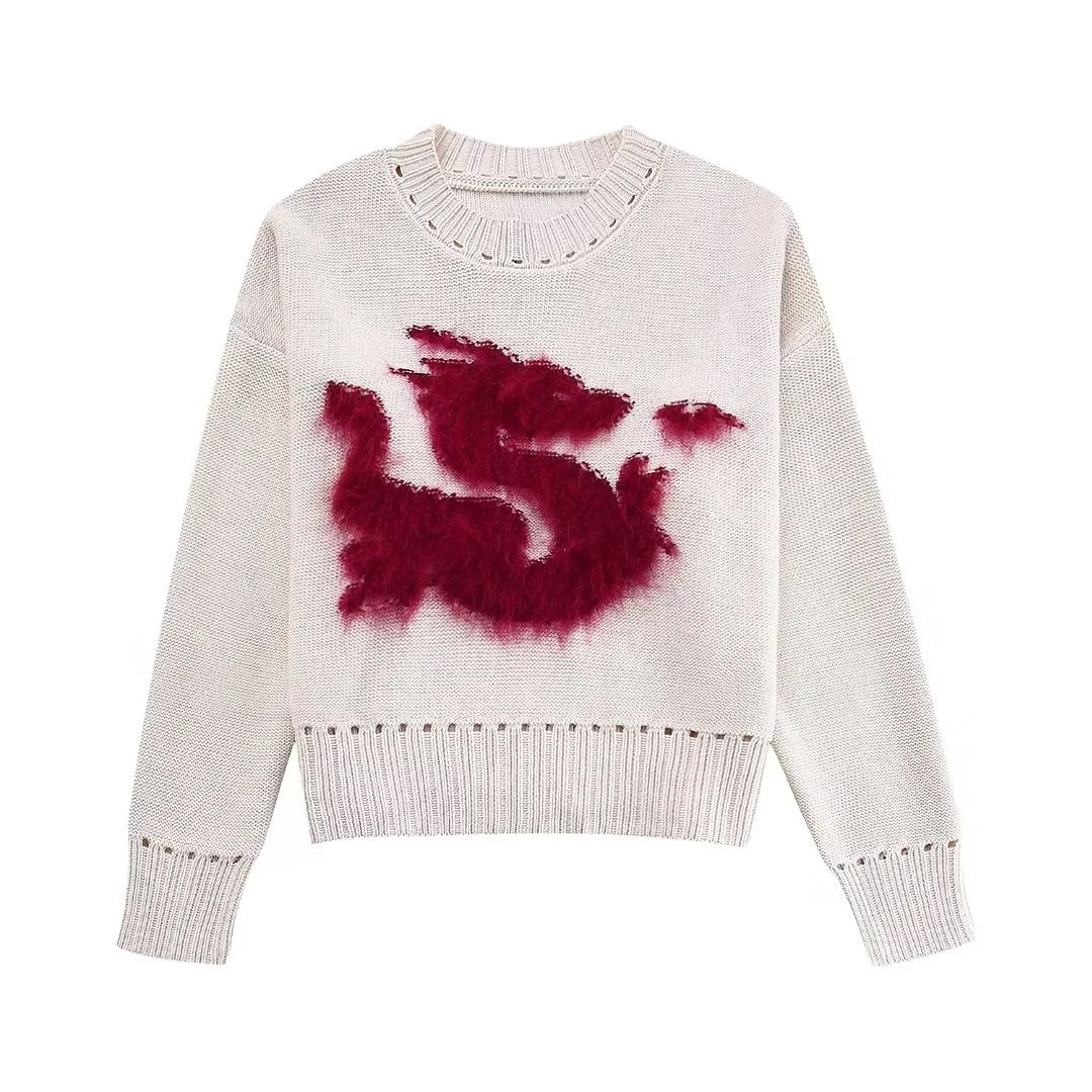 Variant image for Dam Tröja Djurmönster Långärmad Bomull-1